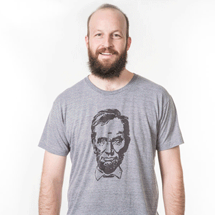 stand up comedian Gabe Kea animated gif of him wearing Abe Lincoln shirts
